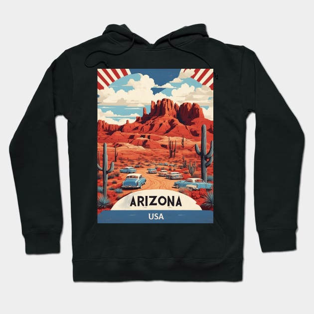 Arizona United States of America Tourism Vintage Poster Hoodie by TravelersGems